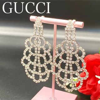 グッチ(Gucci)の☆★希少★☆【GUCCI】グッチ モノグラム ラインストーンイヤリング ピアス(イヤリング)