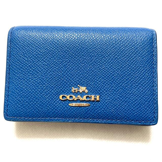 コーチ(COACH)のcoach　名刺入れ　未使用新品　ブルー(名刺入れ/定期入れ)