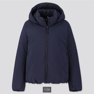 ユニクロ(UNIQLO)の値下げ☆【ほぼ新品】ユニクロ　ダウン　シームレス　ネイビー(ダウンコート)