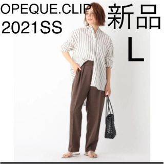 オペークドットクリップ(OPAQUE.CLIP)のオーペックドットクリップ ストライプ長袖シャツ sizeL 新品(シャツ/ブラウス(長袖/七分))