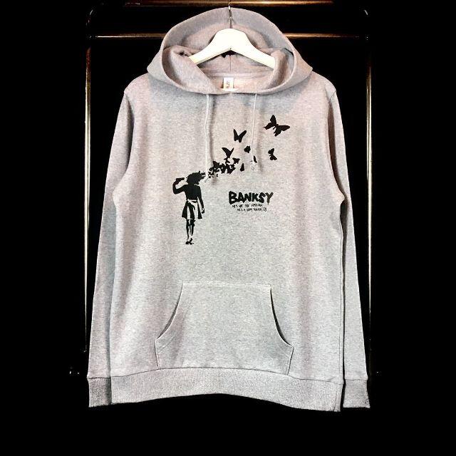 【プリント パーカー】新品 BANKSY ストリート ファッション スケーター 4