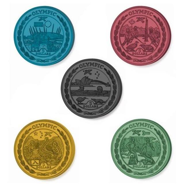2009 英領バージン諸島 ロンドンオリンピック開催記念 五輪カラーチタン貨