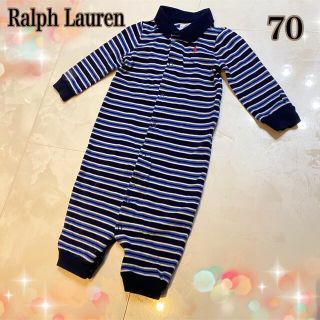 ラルフローレン(Ralph Lauren)の値下げ！【美品】70 2way ロンパース 青系　男(ロンパース)