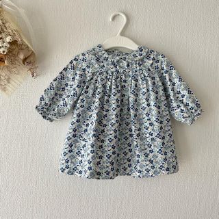 プチバトー(PETIT BATEAU)の*:ஐ着画ஐ:*petit bateau 花柄 ワンピース 6m 67cm(ワンピース)