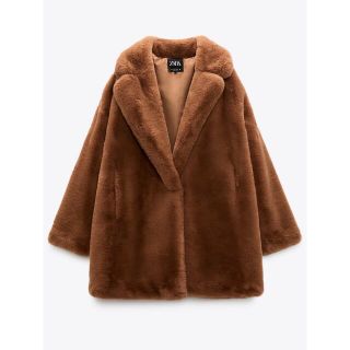 ザラ(ZARA)の【新品タグ付】ZARA  フェイクファーコート XS 今季 正規品(毛皮/ファーコート)