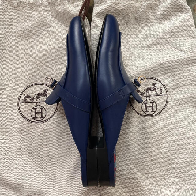 憧れ エルメス ケリー フラット 37.5 - Hermes ミュール シルバー金具 オズ OZ ローファー+革靴 - www