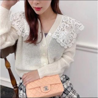 スナイデル(SNIDEL)のMAISONMARBLE(メゾンマーブル) Lacy Collar Knit(カーディガン)