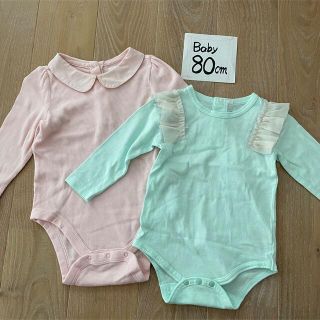 ベビーギャップ(babyGAP)のbabygap GAP 長袖 ロンパース ２枚セット(ロンパース)