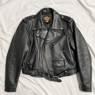 ハーレーダビッドソン(Harley Davidson)の【美品】【高級牛革】ハーレーダビッドソン ビンテージライダースジャケット(ライダースジャケット)