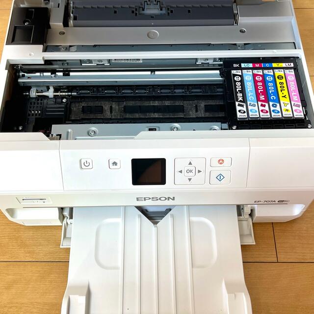 EPSON(エプソン)の⭐️美品⭐️ EPSON エプソンEP707A カラリオ　インクジェットプリンタ スマホ/家電/カメラのPC/タブレット(PC周辺機器)の商品写真