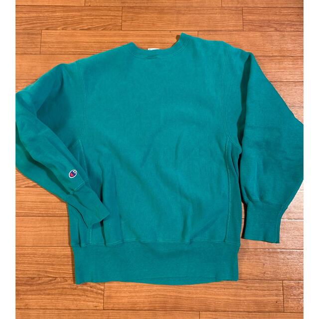 Champion(チャンピオン)のチャンピオン リバースウィーブ 90s M グリーン 古着 中古 メンズのトップス(スウェット)の商品写真