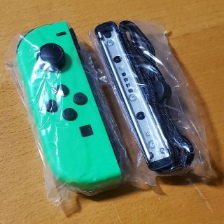 ニンテンドースイッチ(Nintendo Switch)のジョイコン ネオングリーン（L）＋ストラップ　新品未使用(その他)