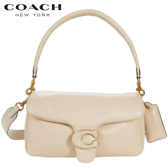 ショルダーバッグcoach ピロータビー　アイボリーホワイト　新品