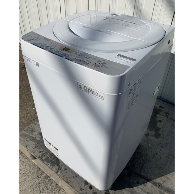 SHARP(シャープ)の美品 SHARP 2018年製 全自動洗濯機 6kg 風乾燥機能 防カビ機能 スマホ/家電/カメラの生活家電(洗濯機)の商品写真