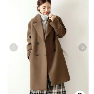 スピックアンドスパン(Spick & Span)の美品♡ 19aw  スピック&スパン  W二重織りメルトンコート　38(ロングコート)