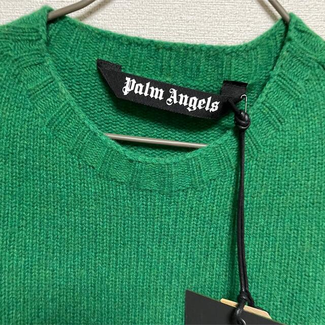 定価46200円　Palm Angels ロゴ ニット セーター  S グリーン 3