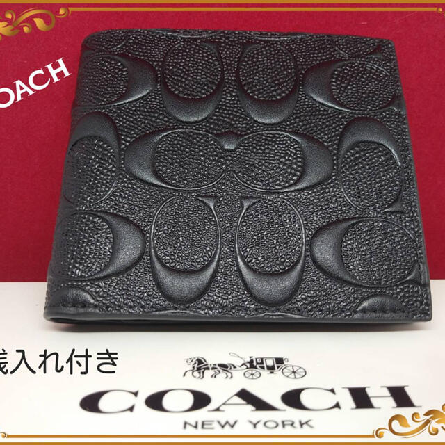 COACH高級感有りコーチ小銭入れ有りシグネチャー折財布新品未使用人気です！