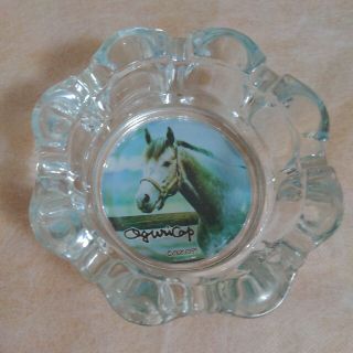 灰皿　オグリキャップ　クリスタルガラス製直径約10cm(灰皿)