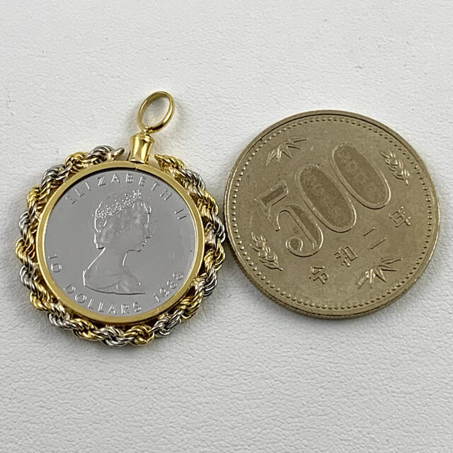 純　プラチナ  pt999.5  コイン　K18枠　ペンダント　10.09 g