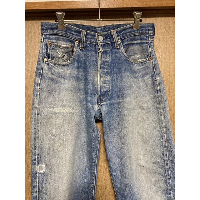 ダメージLevi's 501 66前期 W30 W31 青耳 希少｜検索 bigE 後期