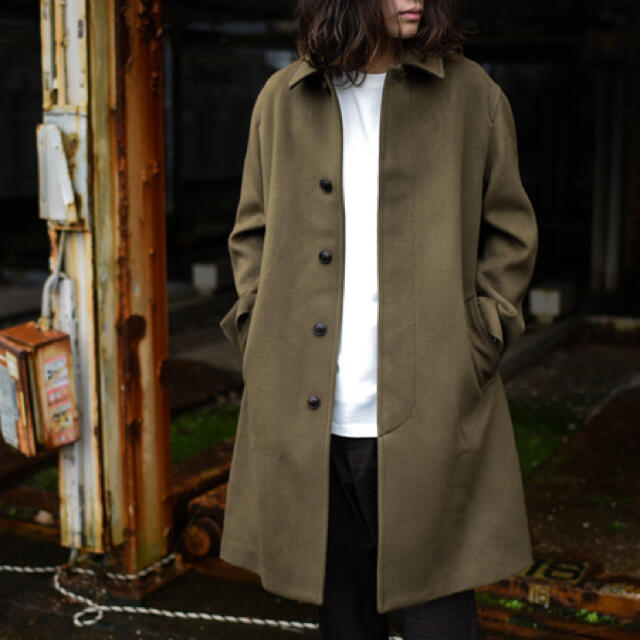 AURALEE◆18AW/ビーバーメルトンステンカラーコート/4/オリーブ