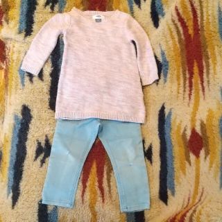 ザラキッズ(ZARA KIDS)の80-90 オールドネイビーニット & ZARAダメージジーンズ(ニット)