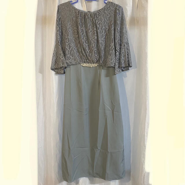 ミモレ丈ドレス/ライトブルー レディースのフォーマル/ドレス(ミディアムドレス)の商品写真