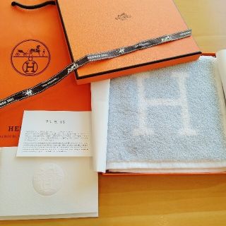 エルメス(Hermes)の新品 HERMES エルメス ハンドタオル ブルー(ハンカチ)