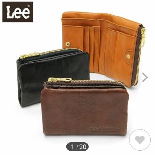 リー(Lee)のLee 二つ折り財布 black イタリアンレザー 美品(折り財布)