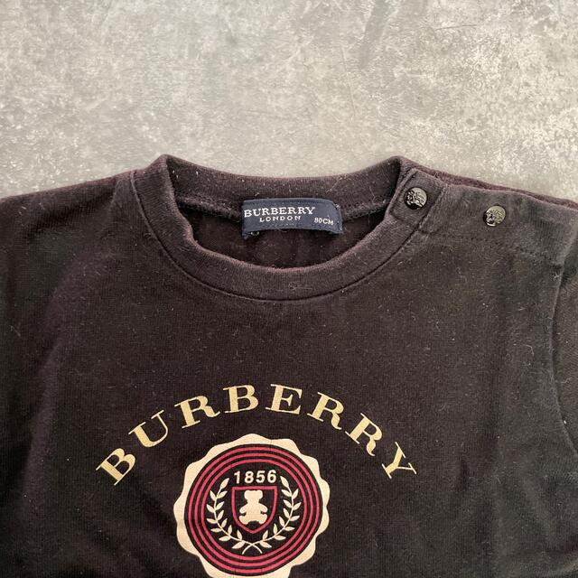 BURBERRY(バーバリー)のBURBERRY バーバリー 長袖クルーネック 黒 80cm キッズ/ベビー/マタニティのベビー服(~85cm)(シャツ/カットソー)の商品写真