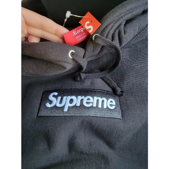 超目玉枠】 Supreme - 黒 XL Sweatshir Hooded Logo Box Supreme