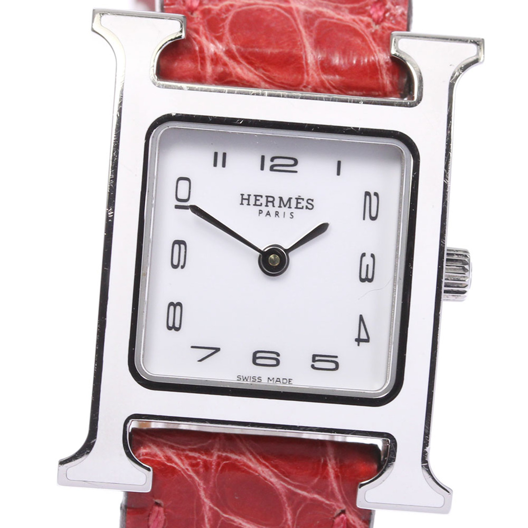 少しの擦り傷ケース☆良品【HERMES】エルメス Hウォッチ エナメルベゼル HH1.210 クォーツ レディース