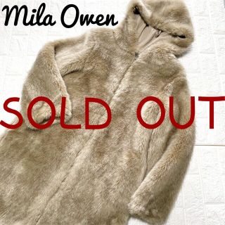 ミラオーウェン(Mila Owen)の美品 Mila Owen 毛皮 エコファー フード ジップアップ コート(毛皮/ファーコート)