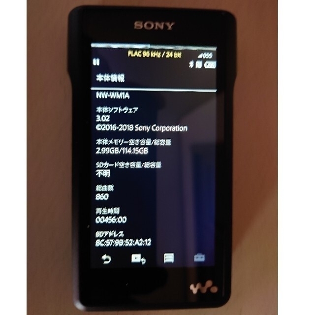 SONY(ソニー)のソニー　ウォークマン　NW-WM1A スマホ/家電/カメラのオーディオ機器(ポータブルプレーヤー)の商品写真