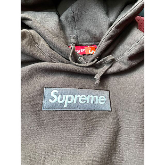 supreme Box Logo Hooded ダークブラウン M - パーカー