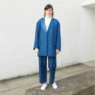 コモリ(COMOLI)のcristaseya denim ノーカラージャケット(Gジャン/デニムジャケット)