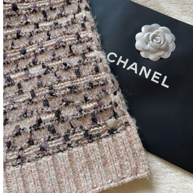 美品♡ CHANEL ツイード マフラー ストール ピンク | フリマアプリ ラクマ