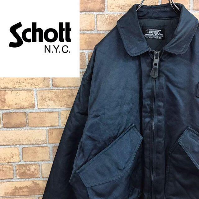 schott(ショット)の【ショット】フライトジャケット CWU-R 刺繍ロゴ ワッペン 裏地キルティング メンズのジャケット/アウター(フライトジャケット)の商品写真