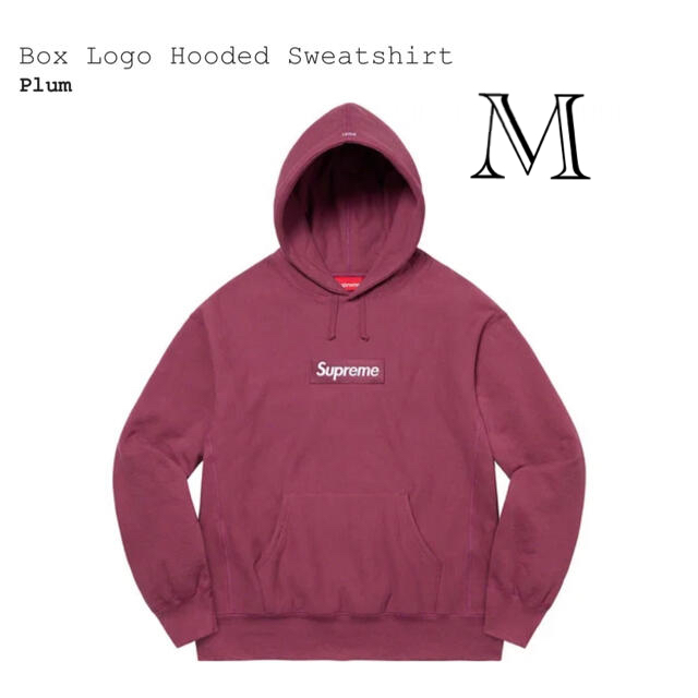 メンズsupreme box logo hooded M PLUM