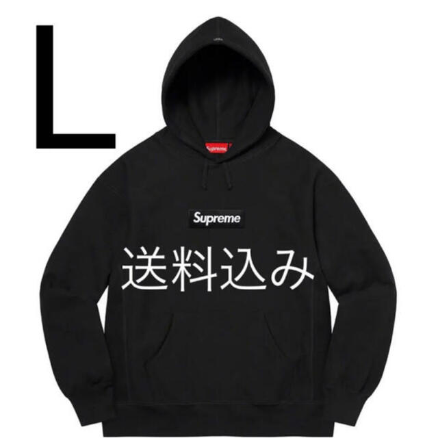 ファッション - Supreme supreme L 黒 sweatshirt hooded logo box