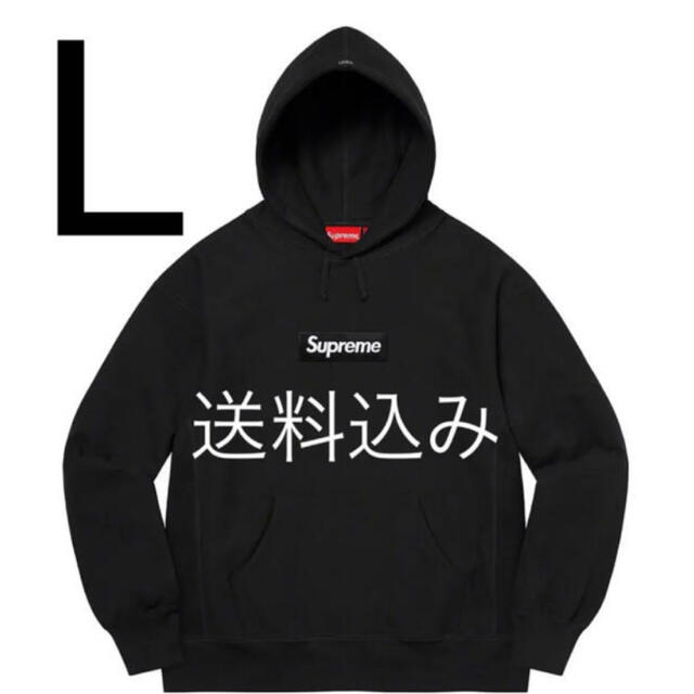 supreme box logo hooded sweatshirt 黒 L