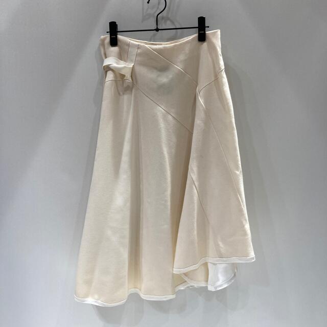 MADELEINE PRESS  ウール裾レースアシメフレアスカート