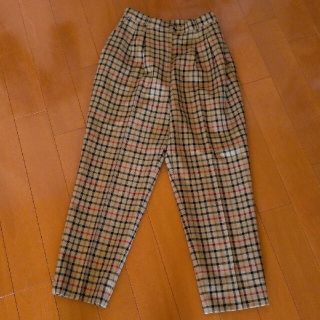 DAKS ダックス チェック柄 タックテーパード パンツ 美品【サイズ73】