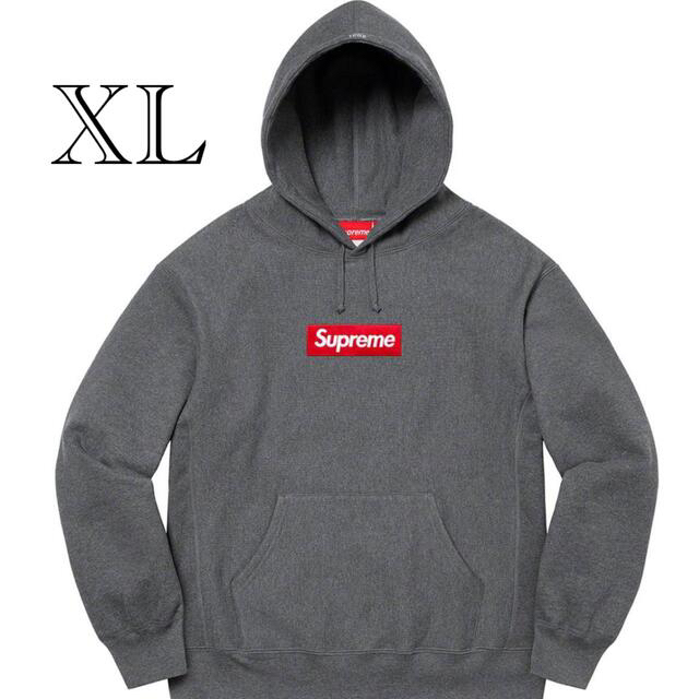 Supreme Box Logo Hooded Sweatshirt gray