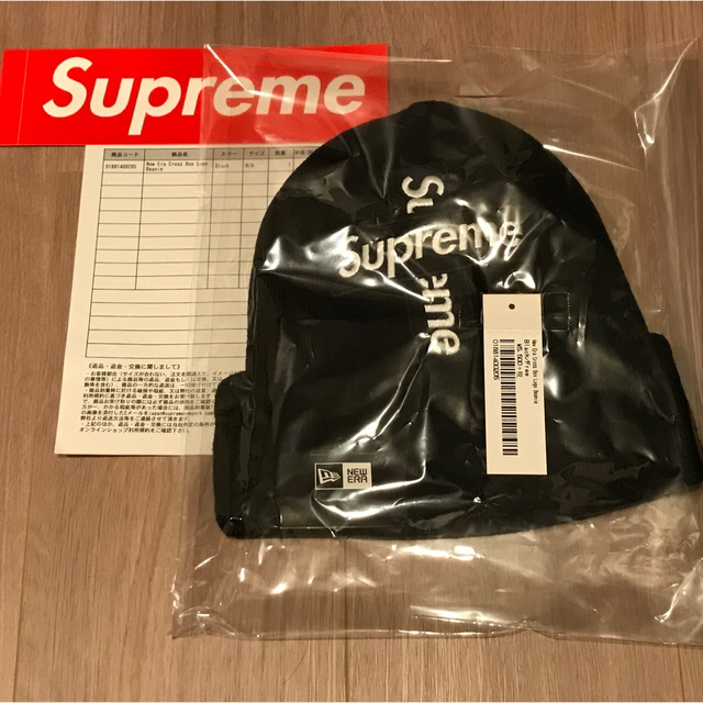 Supreme(シュプリーム)のSupreme New Era Cross Box Logo Beanie 黒 メンズの帽子(ニット帽/ビーニー)の商品写真