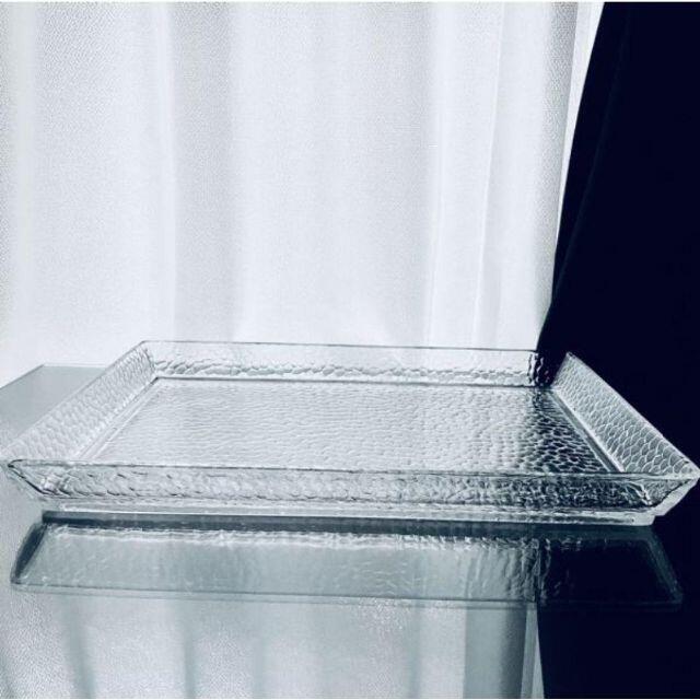 輝くオールドバカラ☆Baccarat ハニカムのトレイ*美しいブルー