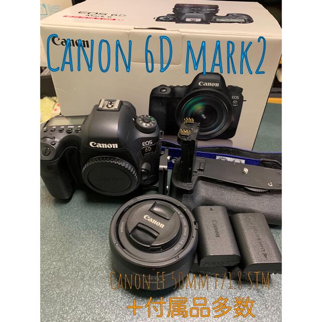 2.15 値下Canon 6Dmark2 単焦点レンズ、付属品多数　フルサイズ初心者