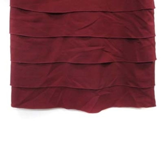 QUEENS COURT(クイーンズコート)のクイーンズコート 台形スカート ひざ丈 ティアード 1 赤 ボルドー /YI レディースのスカート(ひざ丈スカート)の商品写真