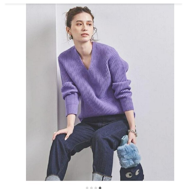 UNITED ARROWS - タグ付き新品 UNITED ARROWS アゼ Vネック ニット