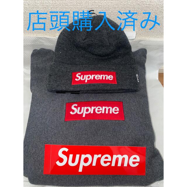 supreme】box logo フーディL&ビーニー - sorbillomenu.com